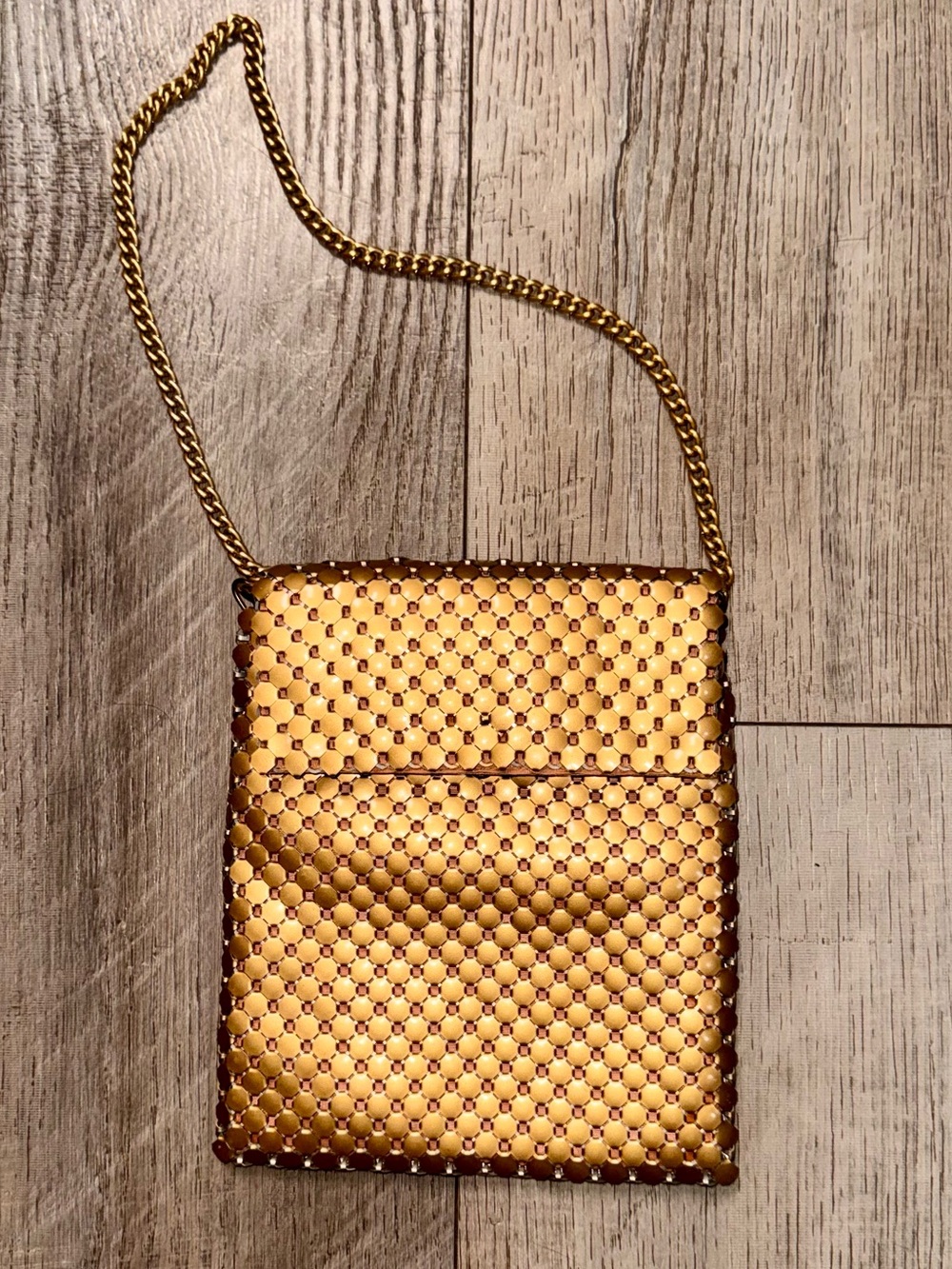 vintage Whiting & Davis gold metal mesh evening bag chain linked purse